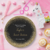 Gold Dress Imitate Glitzer Sweet 16 Geburtstag Pappteller (Party)