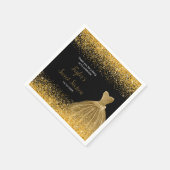 Gold Dress Imitate Glitzer Sweet 16 Geburtstag Serviette (Ecke)