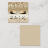 Gold Drilling Glitzer Sparkle Eyelash Extension Quadratische Visitenkarte (Vorne/Hinten)