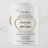Gold Dual Heart Wedding Einladung (Vorne/Hinten)