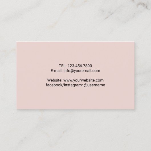 Gold Dumbell Blush Pink Fitness Personal Trainer Visitenkarte (Rückseite)