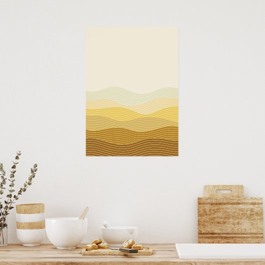 Gold Dunes Minimalistisch Abstraktes Boho Design Poster (Küche)