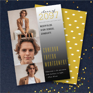 Gold Dunkel zu Hell Zitat 3 Foto Moderne Abschluss Ankündigung