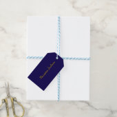 Gold & Dunkelblau Farbe Professionell Schlicht Eig Geschenkanhänger (Mit Garn)