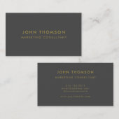 Gold Dunkelgrau Minimalistisch Moderne Beruflich Visitenkarte (Vorne/Hinten)