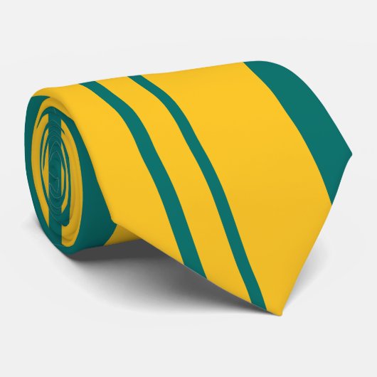 Gold, dunkelgrüne Retro-Krawatte Krawatte (Gerollt)