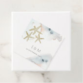 GOLD DUSKY BLUE BEACHY STARFISH MONOGRAM WEDD GESCHENKANHÄNGER (Beispiel)