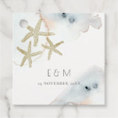 GOLD DUSKY BLUE BEACHY STARFISH MONOGRAM WEDD GESCHENKANHÄNGER (Vorderseite)