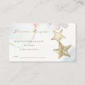 Gold Dusky Blue Starfish Diaper Raffle Baby Dusche Begleitkarte (Vorderseite)