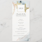 GOLD DUSKY BLUE STARFISH WEDDING CEREMONY PROGRAMM (Vorderseite)