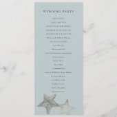 GOLD DUSKY BLUE STARFISH WEDDING CEREMONY PROGRAMM (Rückseite)