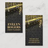 Gold Dust Confetti | Metallischer Verzierter Hinte Visitenkarte (Vorne/Hinten)