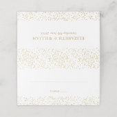 Gold Dust Confetti Wedding Platzkarte (Außenseite Aufgefaltet)