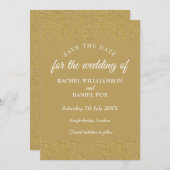 Gold Dust Confetti Wedding Save the Date Card (Vorne/Hinten)