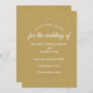Gold Dust Confetti Wedding Save the Date Card Karte