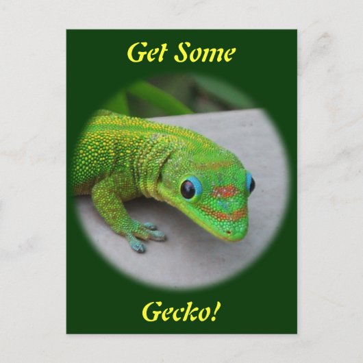 Gold Dust Day Gecko – Audition and Get Some Gecko Postkarte (Vorderseite)