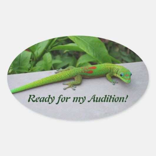 Gold Dust Day Gecko - Audition und Gecko holen Ovaler Aufkleber (Vorderseite)