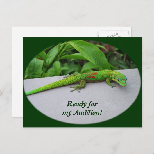 Gold Dust Day Gecko - Audition und Gecko holen Postkarte (Vorne/Hinten)