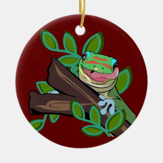 GOLD DUST DAY GECKO KERAMIK ORNAMENT (Vorne)