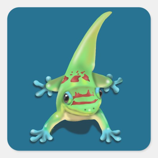 Gold Dust Day Gecko Quadratischer Aufkleber (Vorderseite)