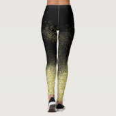 Gold Dust Glitzer Black Christmas Spaß Trendy Part Leggings (Rückseite)
