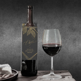 Gold Dust & Konturen Wedding Cheers Blk/Gld ID835 Flaschenanhänger