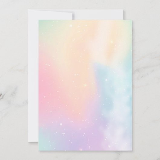 Gold Dust Magical Unicorn Fairy Meerjungfrau Gebur Einladung (Rückseite)