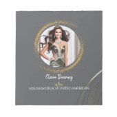 Gold Dust Pageant Titleholder Photo Notepad Notizblock (Vorderseite)