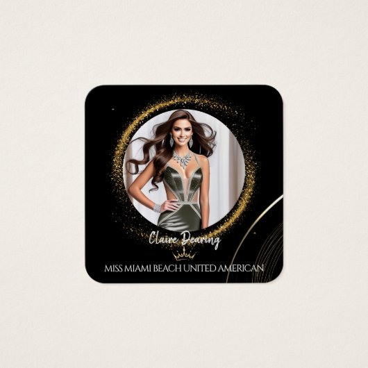 Gold Dust QR Code Photo Profile Card (Vorderseite)