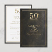 Gold Dust Response Card zum 50. Jubiläum RSVP Karte (Vorne/Hinten)