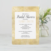 Gold Dust Sparkle Confetti Brautparty Einladung (Stehend Vorderseite)