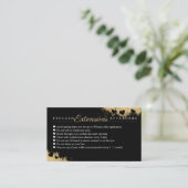 Gold Dusted Mascara Augen Schnürsenkel Aftercare T Empfehlungskarte (Stehend Vorderseite)