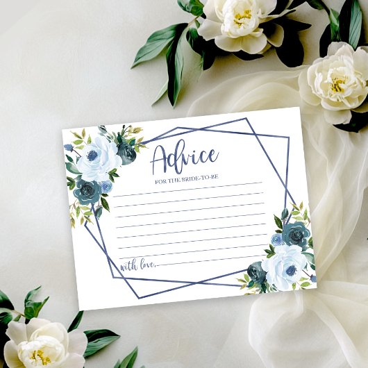 Gold Dusty Blue Floral Brautparty Admin Card Einladung