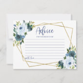 Gold Dusty Blue Floral Brautparty Admin Card Einladung (Vorderseite)