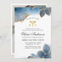 Gold Dusty Blue FOTO Nursing School Abschluss