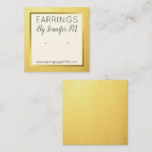 Gold Earring Display Card Holder Handmade Schmuck Quadratische Visitenkarte (Vorne/Hinten)