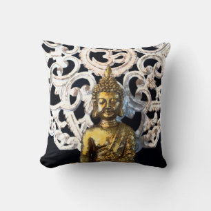 Gold Earth Buddha OM Om Mantra Ajna Meditation Kissen