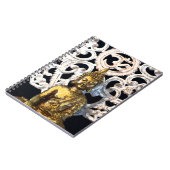 Gold Earth Buddha OM Om Mantra Ajna Meditation Notizblock (Linke Seite)