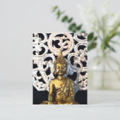 Gold Earth Buddha OM Om Mantra Ajna Meditation Postkarte (Stehend Vorderseite)
