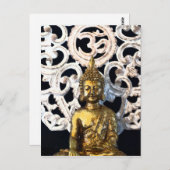 Gold Earth Buddha OM Om Mantra Ajna Meditation Postkarte (Vorne/Hinten)
