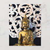 Gold Earth Buddha OM Om Mantra Ajna Meditation Postkarte (Vorderseite)