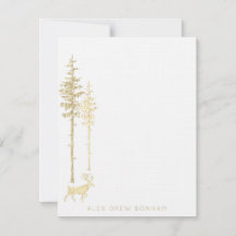 Gold Eastern Pine Tree Forest Stag Rentier Anmerku