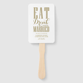 Gold Eat Drink und Sei Verheiratet Hochzeitsprogra Fächer