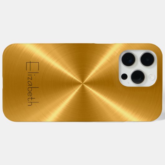 Gold Edelstahlmetall Case-Mate iPhone Hülle (Rückseite (Horizontal))