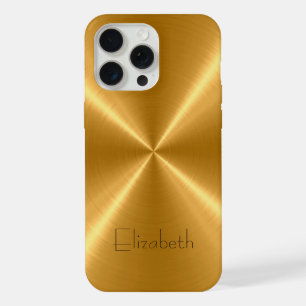 Gold Edelstahlmetall iPhone 15 Pro Max Hülle