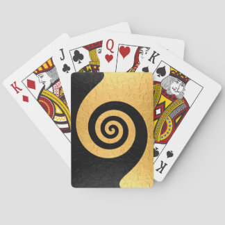 Gold Edelstahlmetall mit Spiralmuster Spielkarten