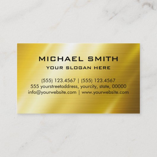 Gold Edelstahlmetall Visitenkarte (Rückseite)
