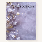 Gold Edelsteine auf dem Personalisierten Lavendel Notizblock (Vorderseite)