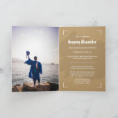 Gold Edgy Abstrakt Brushstroke Foto Abschluss Einladung (Innenseite)