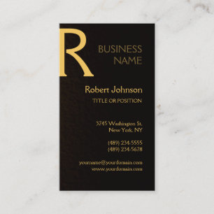 Gold Effect Beruflich Monogram Business Card Visitenkarte